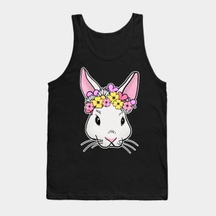 Rabbit with flower head happy easter 2021 Tank Top